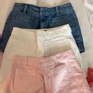 J. Crew Women's Jean Shorts in Blue, White, and Pink